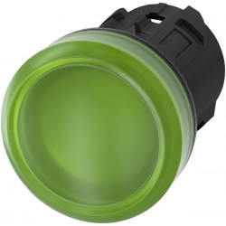 Šviesos indikatorius 22mm žalias, plastikinis