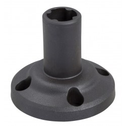Support tube Ø70mm with foot flange, plastic, 20mm height