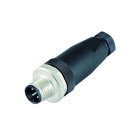 Male connector, M12-A, 5-pin, screw terminal connection, straight