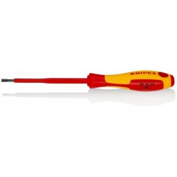 Insulated screwdriver for slotted screws, VDE-tested