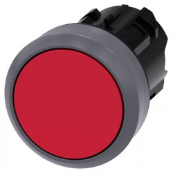 Pushbutton, 22 mm, round, plastic, red