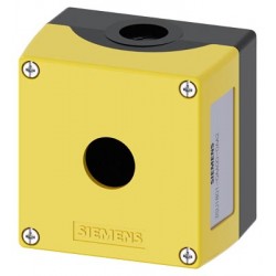 Valdymo dėžutė, 1 skylė, 22mm, geltona/juoda