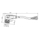Jutiklio 5m kabelis, PUR, M12 4P kamp. jungtis V1-W-5M-PUR
