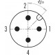 Male connector, M12-A, 4-pin, screw terminal connection, straight