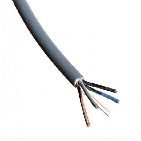 Cable, 5-core, PVC, grey, 3×0.34 mm² – sold by the meter