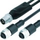 Double plug M12x1 - 2, Female cable connectors M12x1