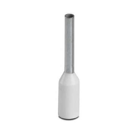 Insulated cable end sleeve 0,5mm² 8mm, white, 100pcs.